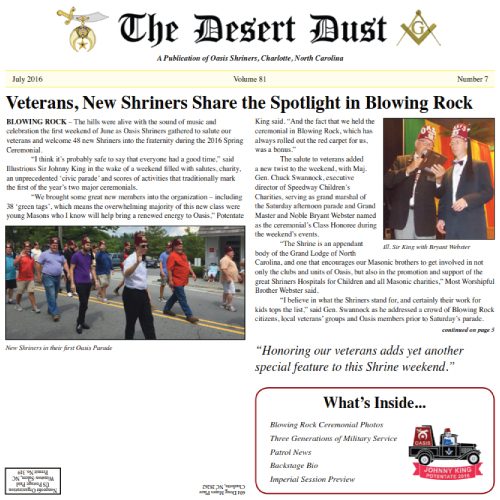 July 2016 Desert Dust cover