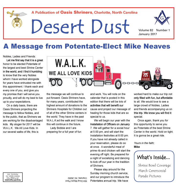 January 2017 Desert Dust cover